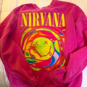 pink nirvana urban outfitters hoodie!!